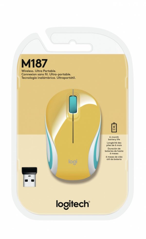 Mouse LOGITECH MINI Mouse M187, Amarillo, USB 910-005365 - 910-005365 - Image 3
