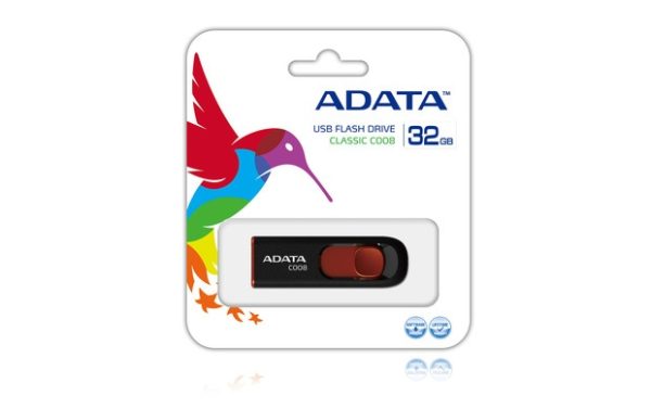 MEMORIA USB ADATA C008 32GB USB 2.0 NEGRO ROJO - AC008-32G-RKD - Image 2