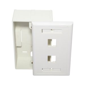 PLACA DE PARED RECTANGULAR DOS PUERTOS RJ45 - ACCREDFA2E