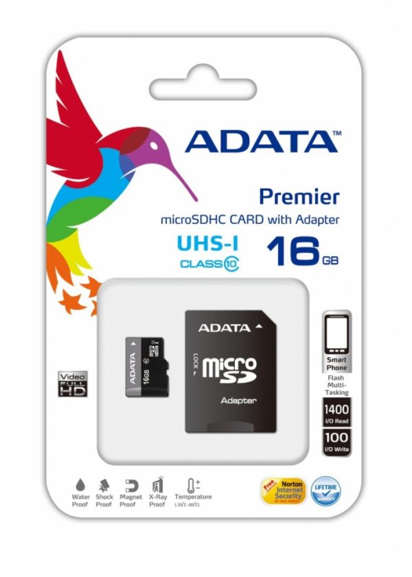 Memoria Micro SD ADATA Pemier Pro UHS-I U1, 16 GB, 30 MB/s, 10 MB/s, Negro, Gris - AUSDH16GUICL10-RA1 - Image 2