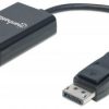 Manhattan Cable DisplayPort Macho - VGA (D-Sub) Hembra, 15cm, Negro - 151962