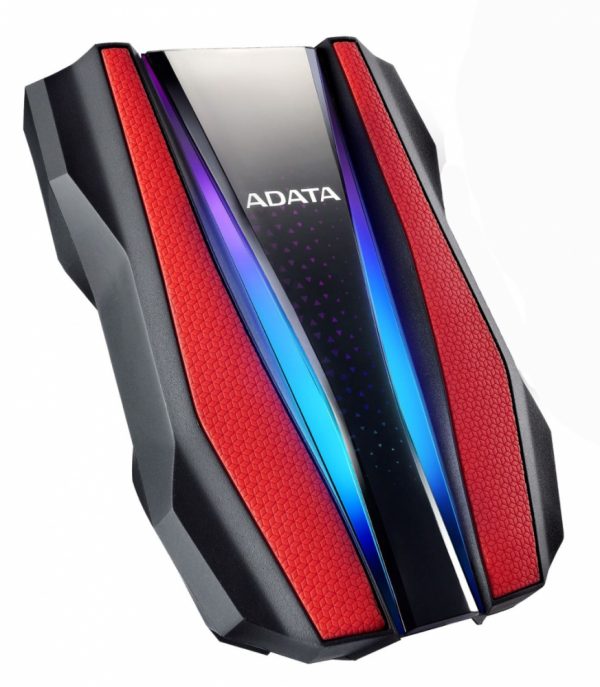 DISCO DURO EXTERNO ADATA HD770G RGB 2.5", 1TB, USB, ROJO, A PRUEBA DE AGUA, POLVO Y GOLPES - AHD770G-1TU32G1-CRD