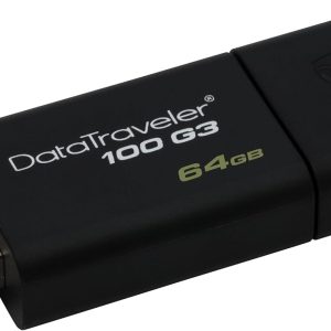 Memoria USB Kingston Technology Hi-Speed 100 G3 USB 3.0, 64 GB, USB 3.0, 40 MB/s, 10 MB/s, Negro - DT100G3/64GB