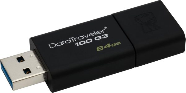 Memoria USB Kingston Technology Hi-Speed 100 G3 USB 3.0, 64 GB, USB 3.0, 40 MB/s, 10 MB/s, Negro - DT100G3/64GB