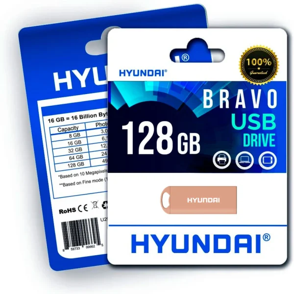 Memoria USB HYUNDAI 128GB, 3,0 DRIVE ROSE GOLD - HTU3B128RG - Image 2