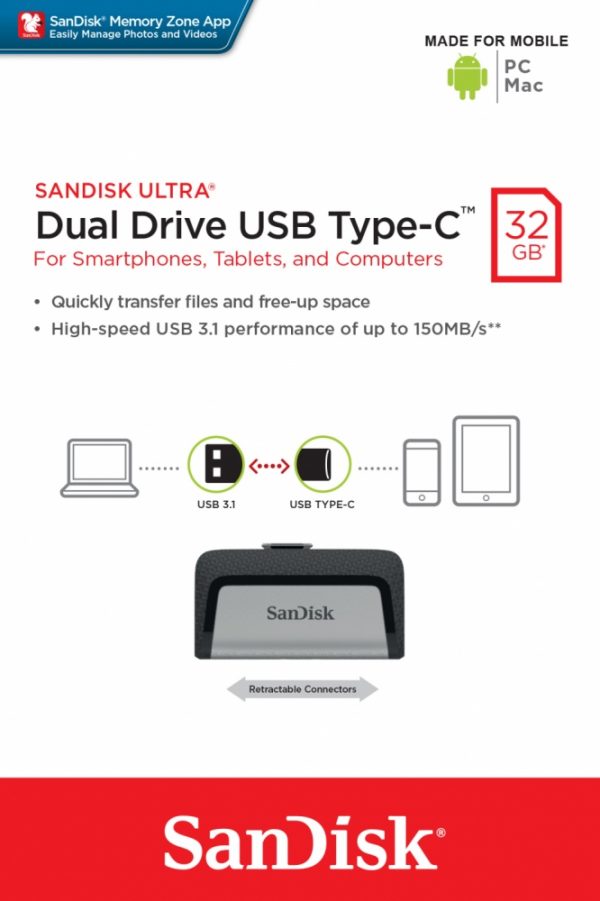 SanDisk 32GB Ultra Dual Drive USB Type-C Flash Drive, Speed Up to 150MB/s - SDDDC2-032G-G46 - Image 5
