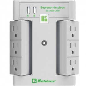 MULTICONTACTO KOBLENZ SS-2000 SUPRESOR DE PICOS CON CONEXCION USB, 6 CONTACTOS - SS-2000