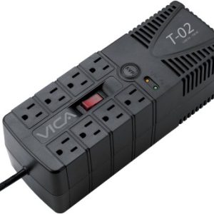 Regulador VICA T-2, 8, Negro, Hogar y Oficina, 1200 VA, 700 W - T-02
