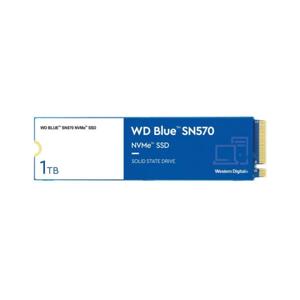 Unidad De Estado Solido Ssd M.2 Western Digital Blue Sn570 1 TB, Nvme, Pcie, Lectura 2400 Mb/s, Escritura 900 Mb/s, WDS100T3B0C - WDS100T3B0C