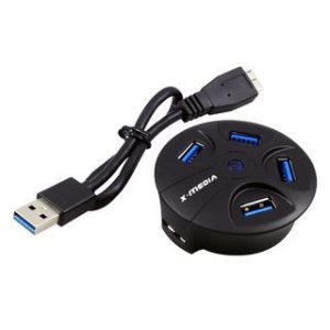 X-MEDIA XM-UB3004 5Gbps 4-Port USB 3.0 Mini Hub for PC Mac Laptop - XM-UB3004